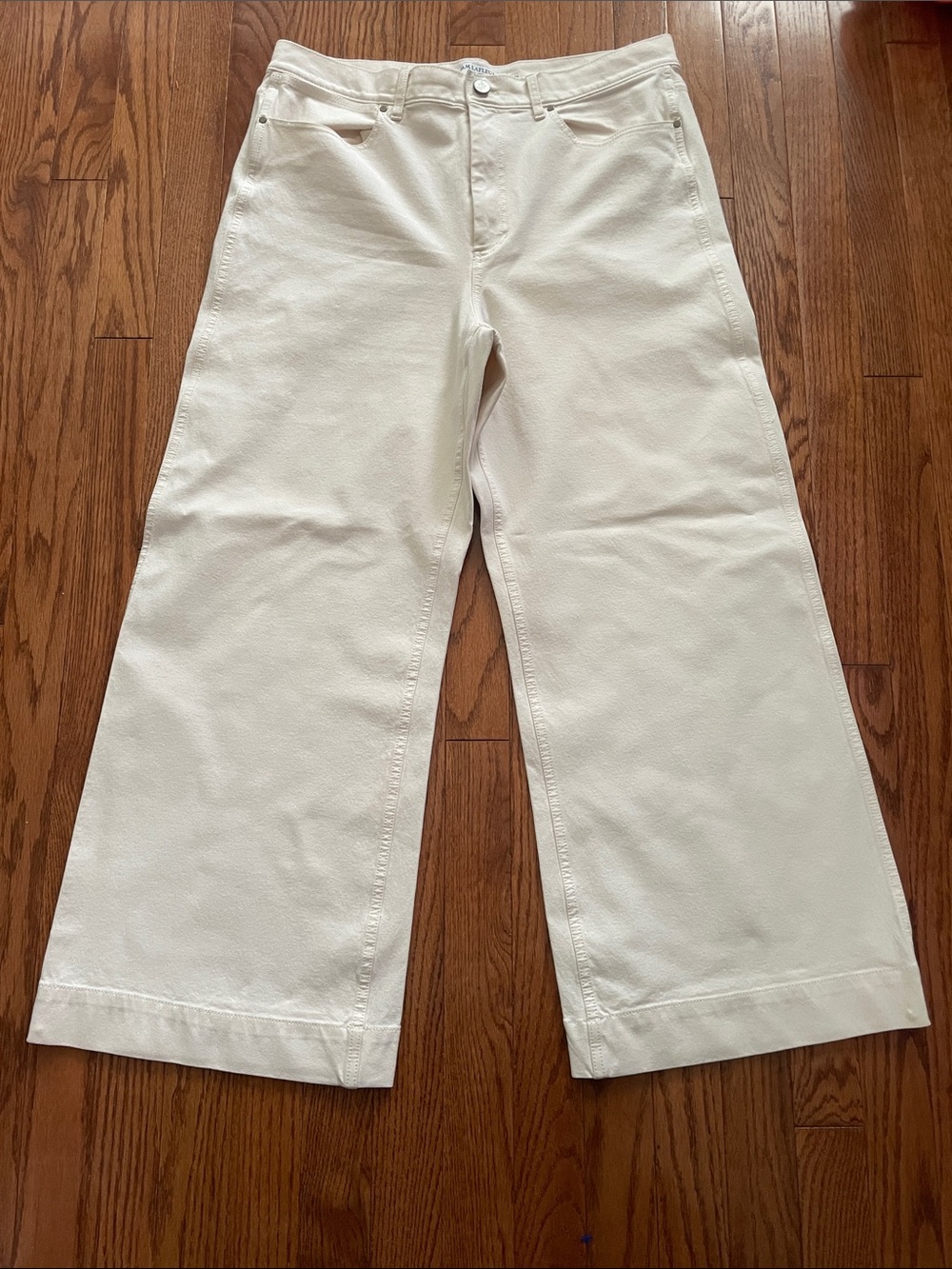 MM Lafleur Cream Wide Leg Trousers Jeans Women’s Sz 14
